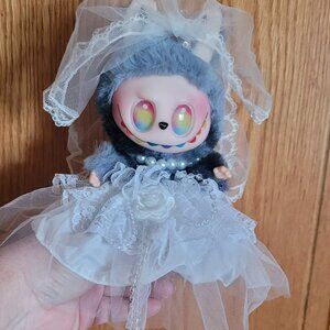 Labubu Wedding dress with pears and vail 3 pc set no doll